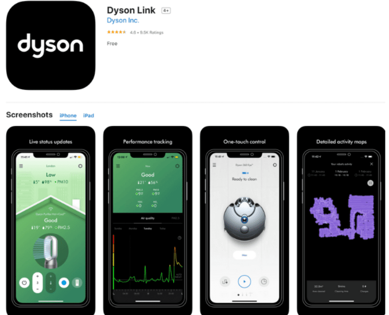 Dyson Link App in the Appstore for download
